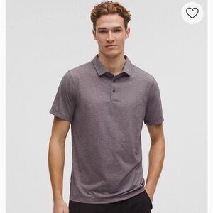 Lululemon Men’s Evolution Short Sleeve Polo Shirt, Heathered Sequoia Slim Fit, M